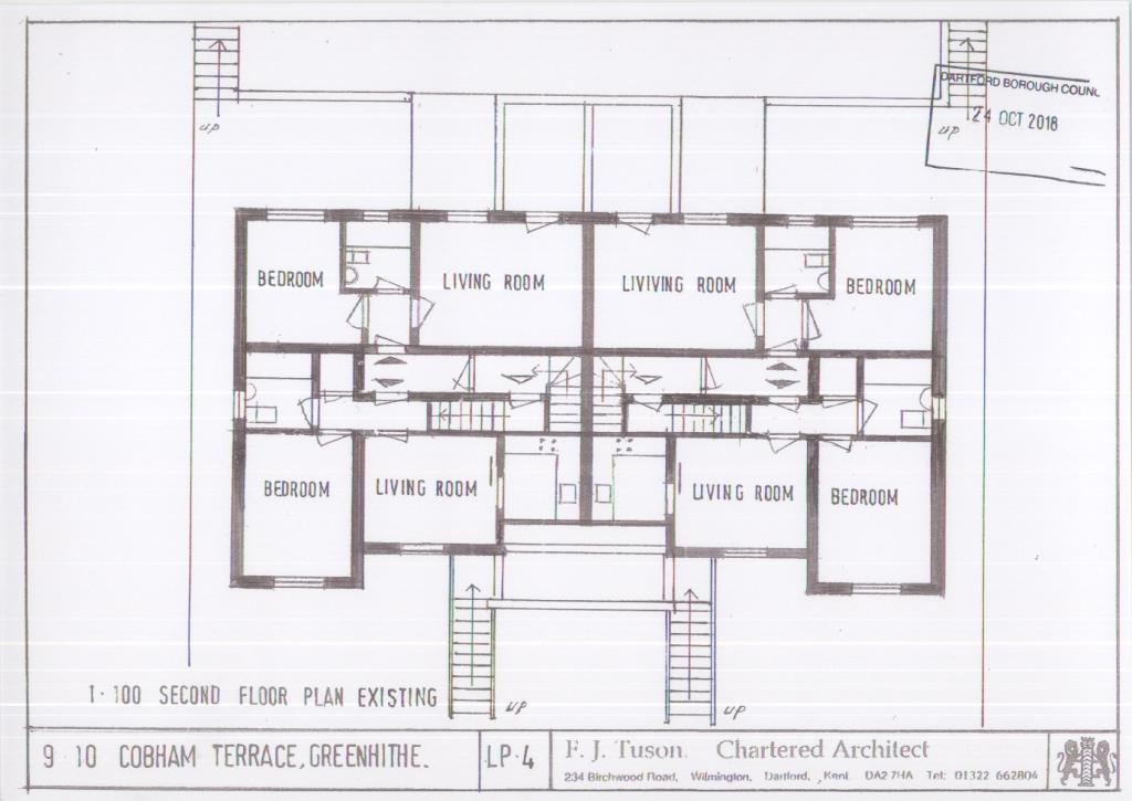 Lot: 127 - FREEHOLD BUILDING COMPRISING SIXTEEN SELF-CONTAINED FLATS FOR INVESTMENT - Existing Second Floor Plan